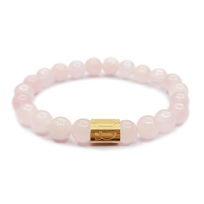 Morchic Rose Quartz Crystal Gem Semi Precious Stretch Bracelet for Women Lady, Real Natural Pink Gemstone 8mm Beads, Classic Cuff Birthday Gift 7.5 inch - Image 1